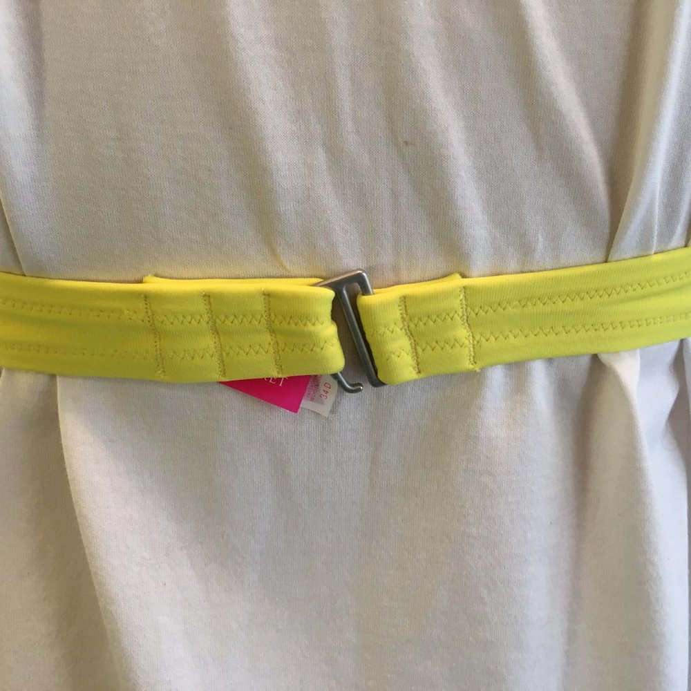 Victorias Secret Bikini Top Padded Push Up Underwire 34D Yellow Jewel Rhinestone - Picture 10 of 13